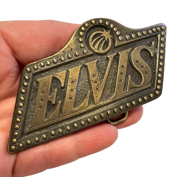 Vintage Other - ELVIS Brass Belt Buckle